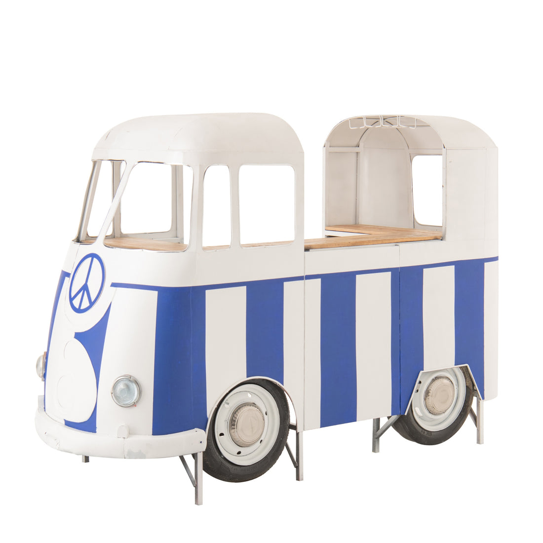 Bar Stool Retro Camper Blue/White J-Line