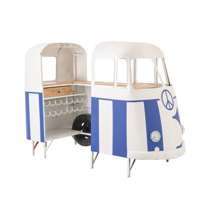 Bar Stool Retro Camper Blue/White J-Line