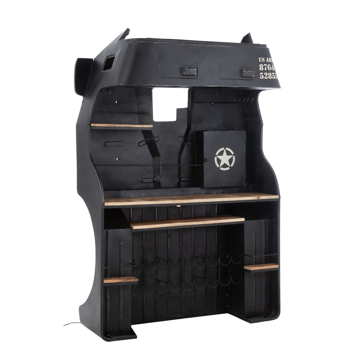 Bar Stool Truck Iron/Mango Wood Black J-Line