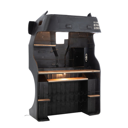 Bar Stool Truck Iron/Mango Wood Black J-Line