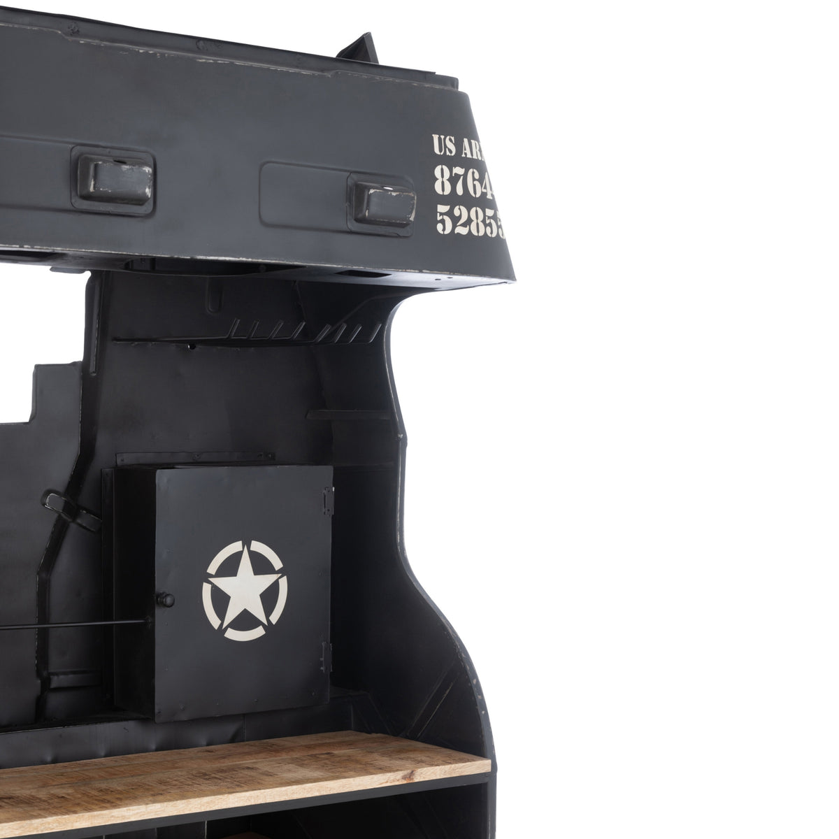 Bar Stool Truck Iron/Mango Wood Black J-Line