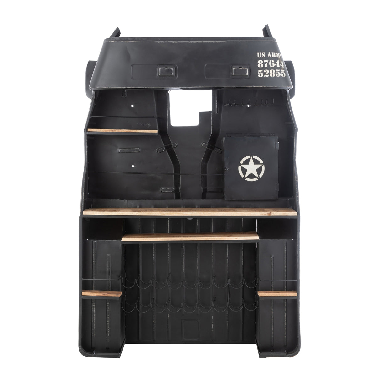 Bar Stool Truck Iron/Mango Wood Black J-Line