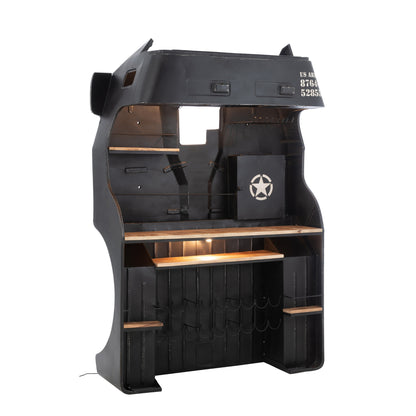 Bar Stool Truck Iron/Mango Wood Black J-Line
