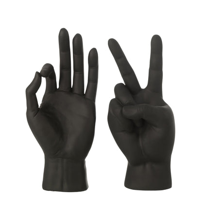 J-Line Black Polystone Sign Language Figurine Assortment, 2 pcs