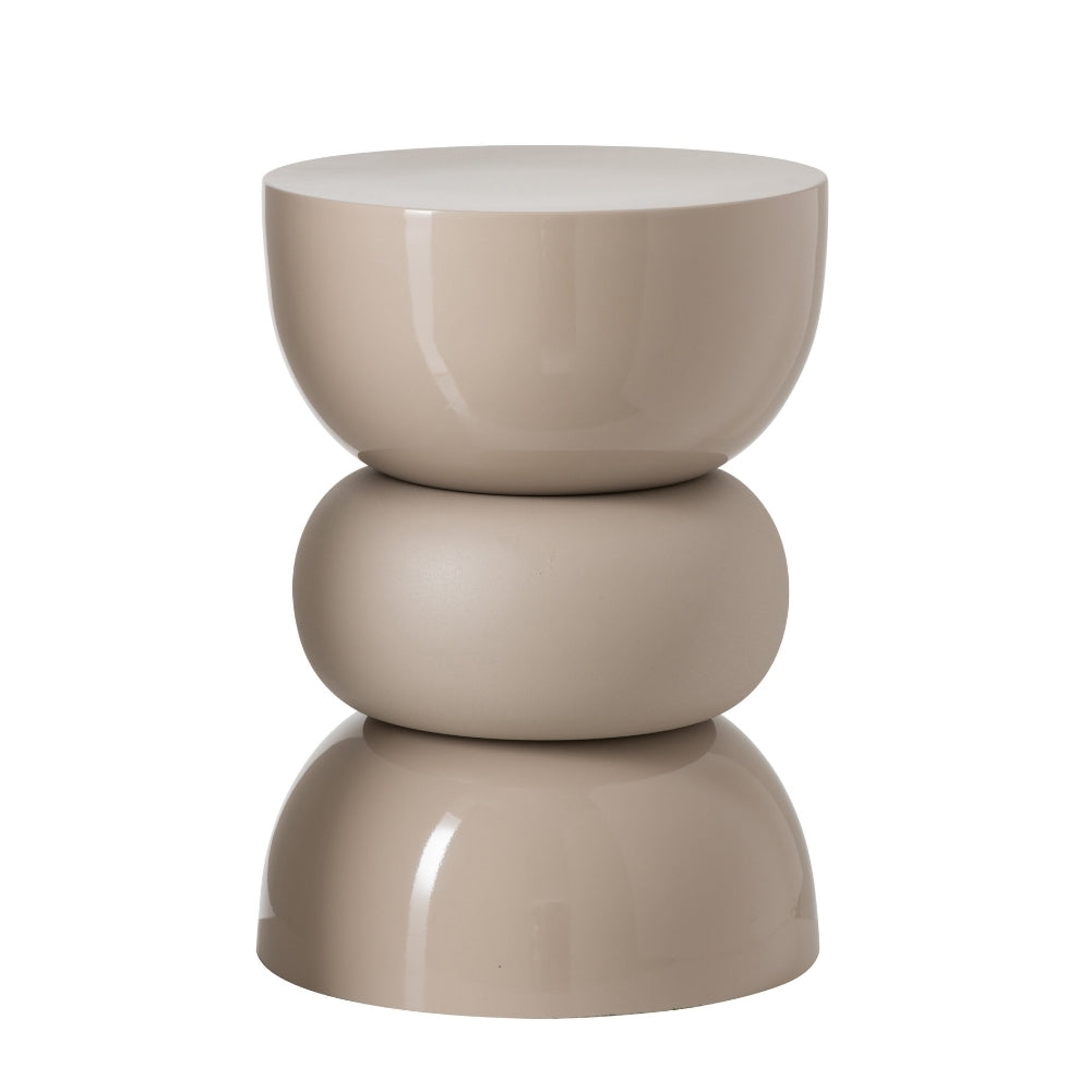 Side Table Glossy Matte Iron Beige J-Line