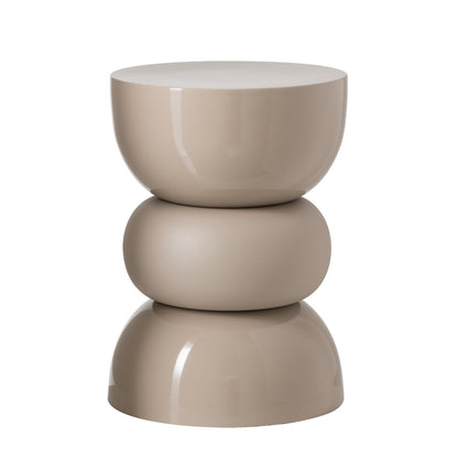 Side Table Glossy Matte Iron Beige J-Line