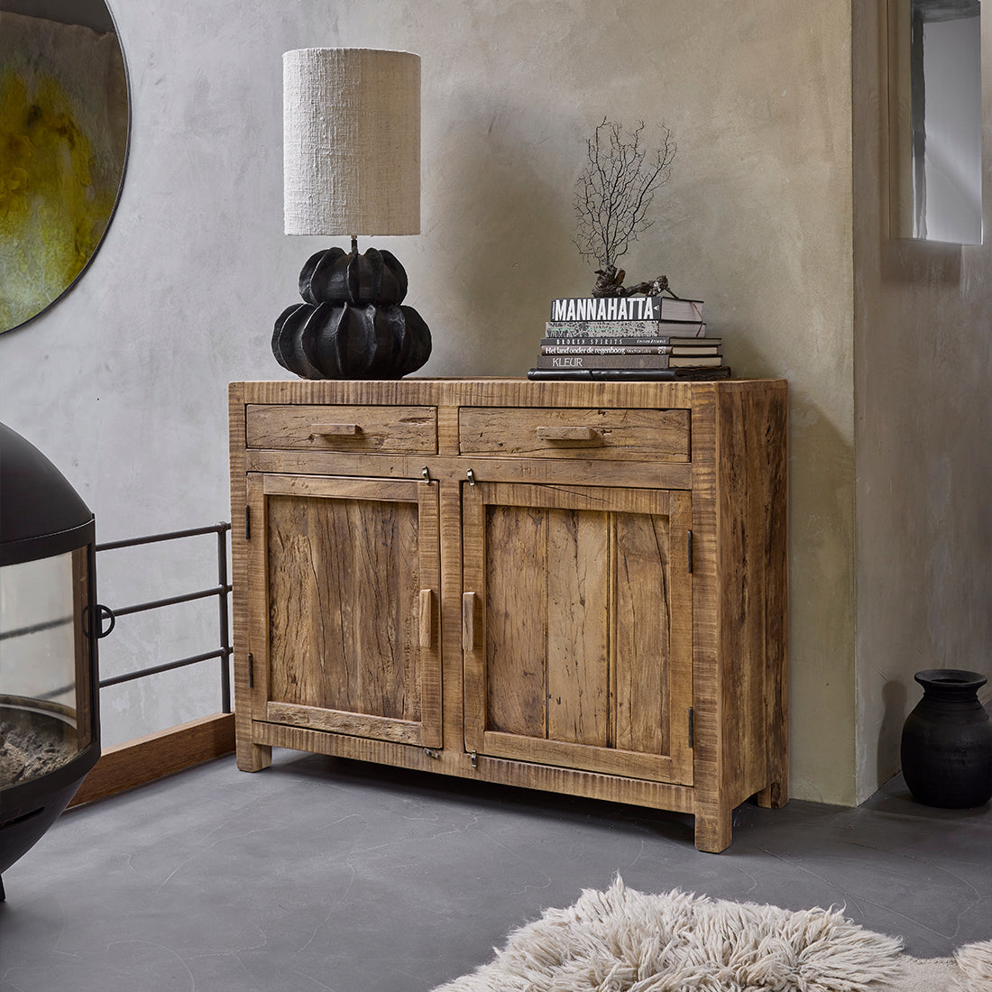 Farmwood Sideboard With 2 Doors Raw Materials