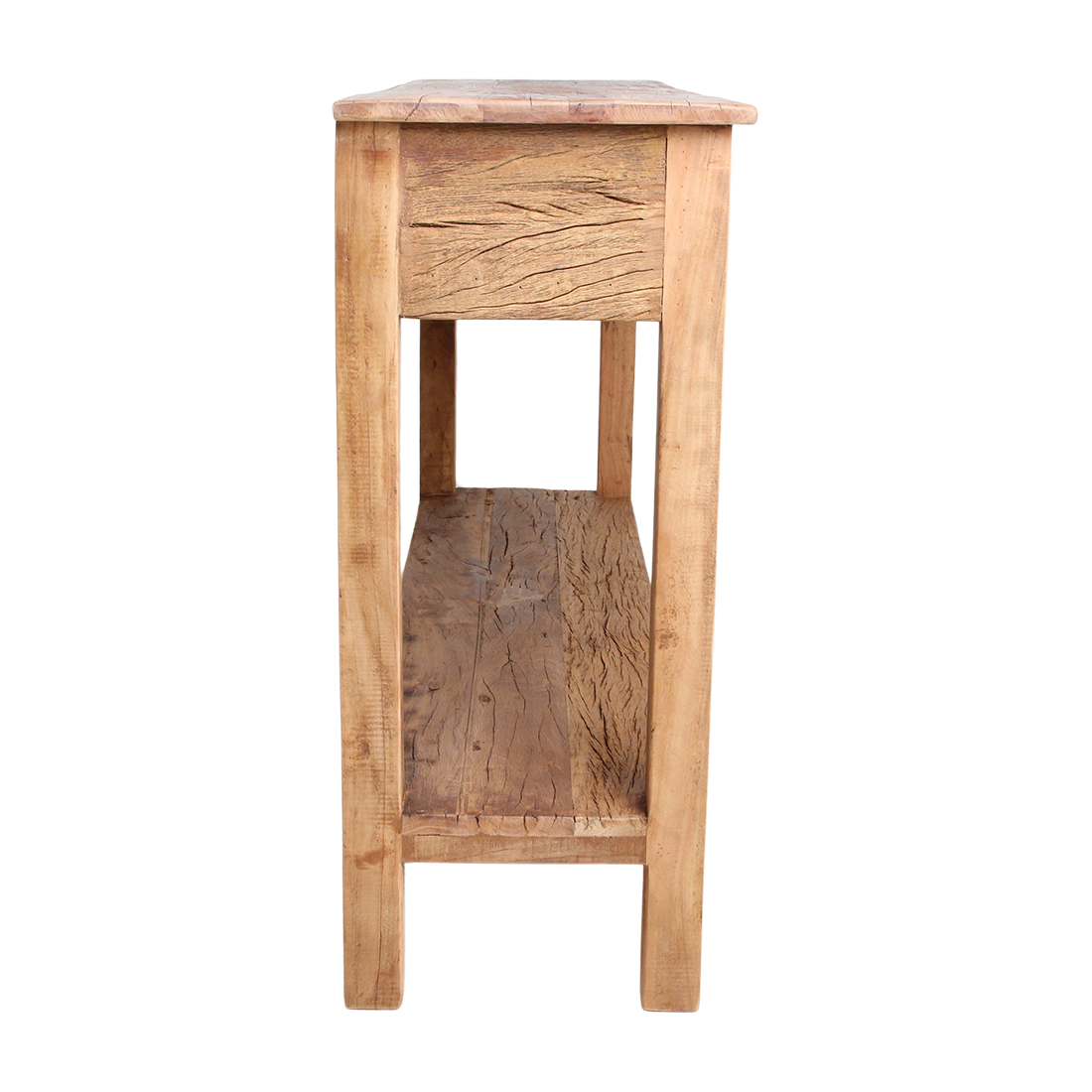 Farmwood Side Table With 3 Drawers Raw Materials