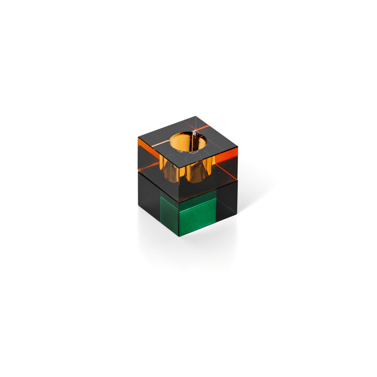 The Gem Blocks Candlestick Green Amber Bazar Bizar