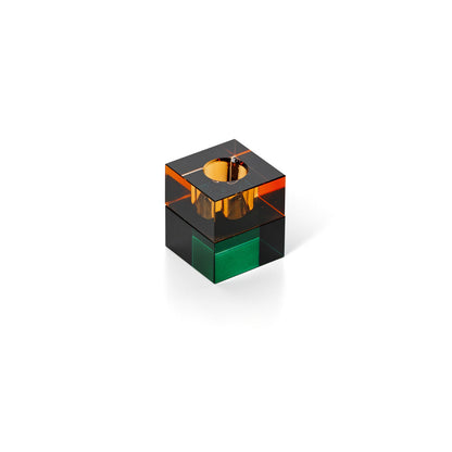 The Gem Blocks Candlestick Green Amber Bazar Bizar