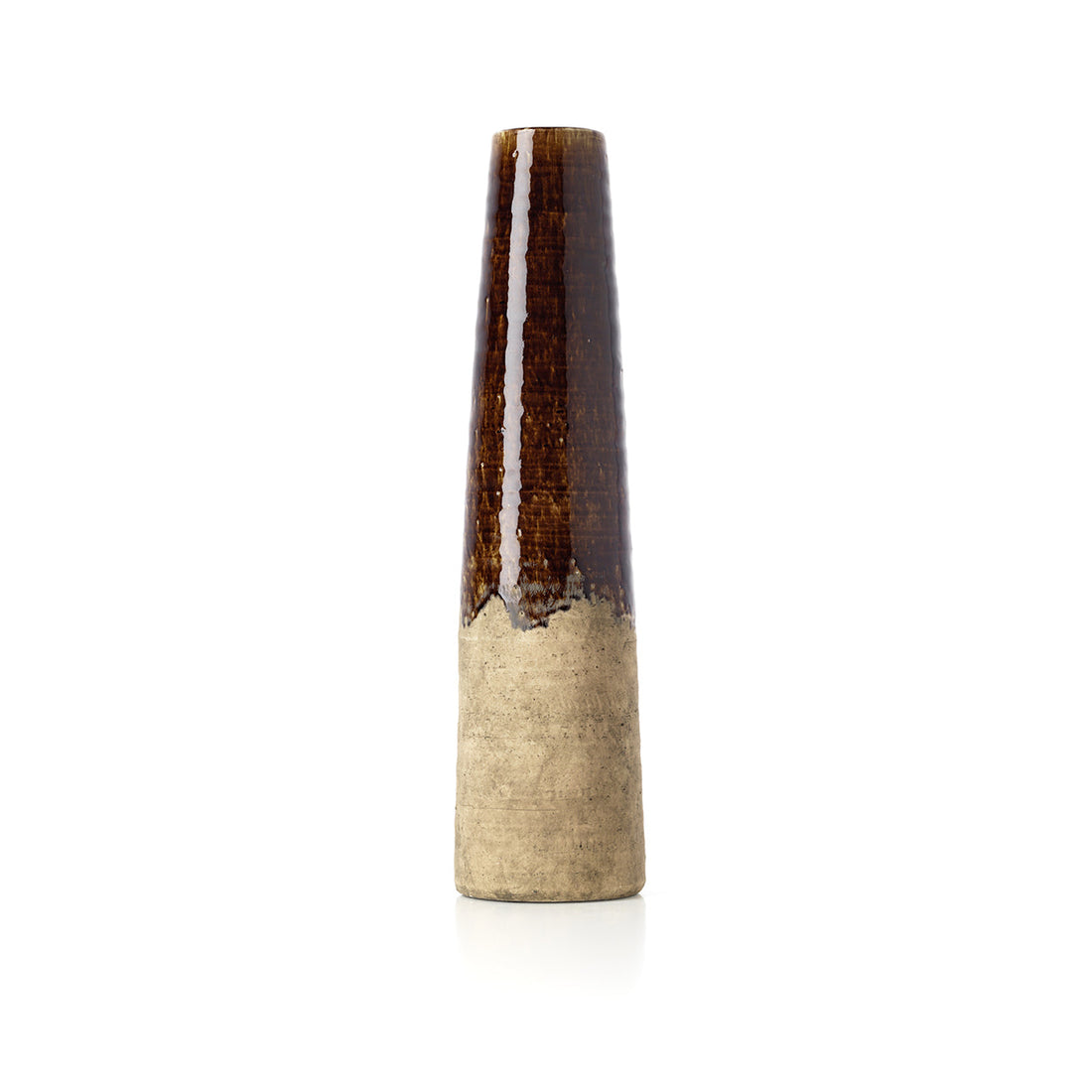 The Amber Cone Vase Concrete Brown Large Bazar Bizar