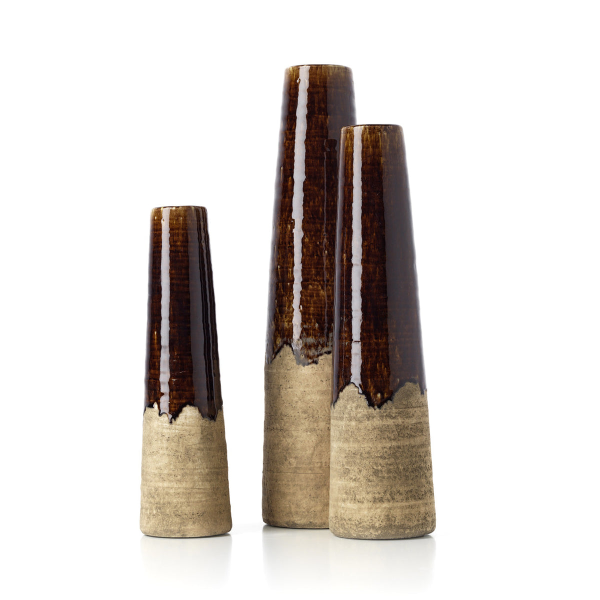 The Amber Cone Vase Concrete Brown Large Bazar Bizar