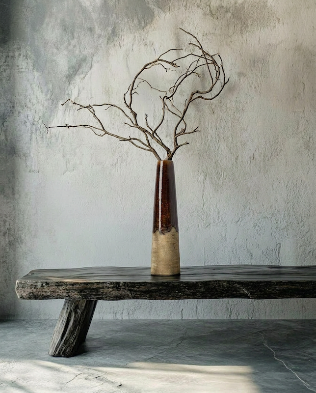 The Amber Cone Vase Concrete Brown Large Bazar Bizar