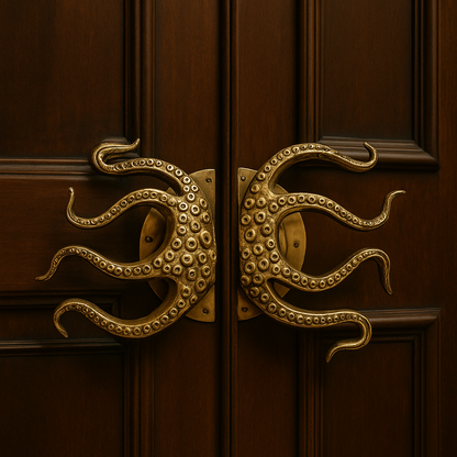 Unique Brass Octopus Door Knob Set of 2 Pole to Pole