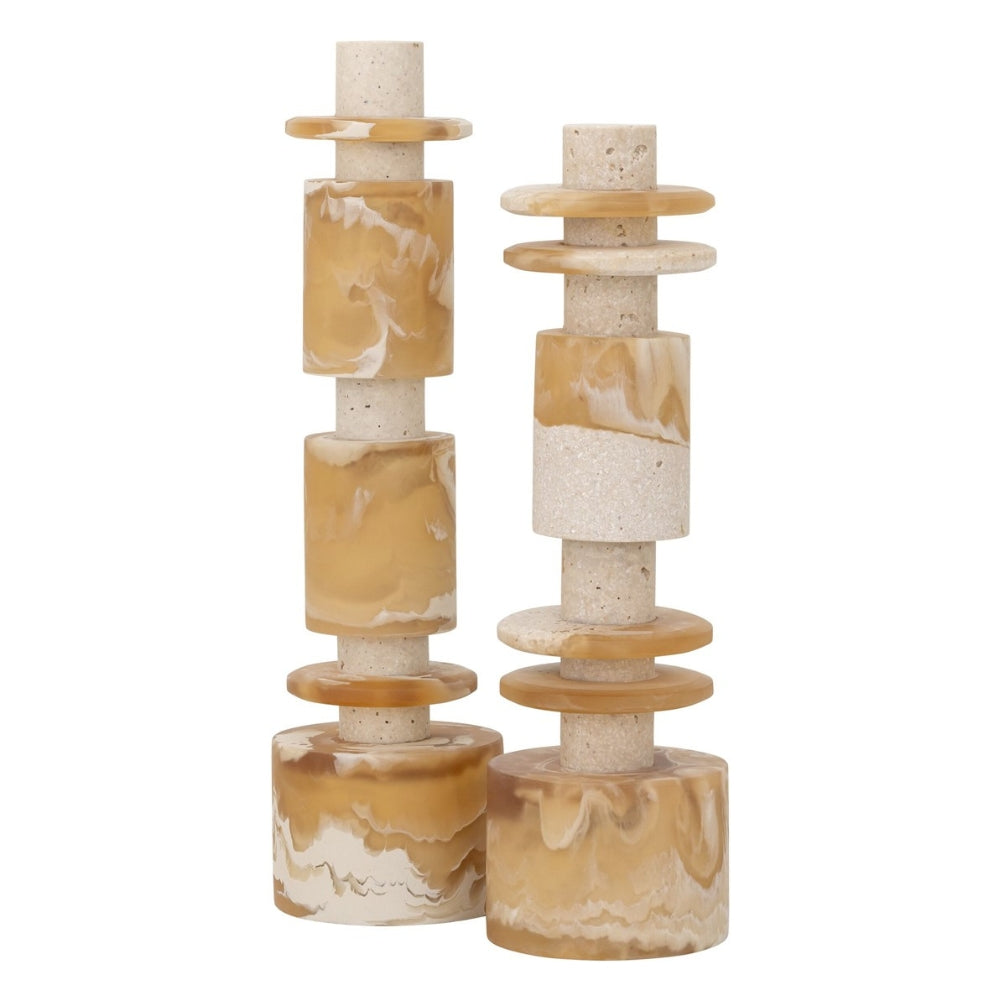 MUST Living Decorative Statue Alba Cream Brown Set of 2