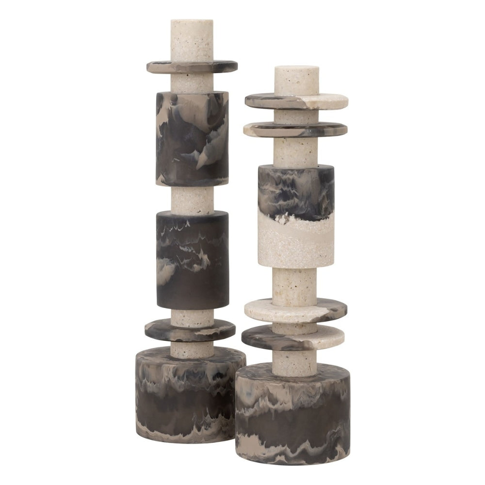 MUST Living Decorative Statue Alba Black Cream Set of 2