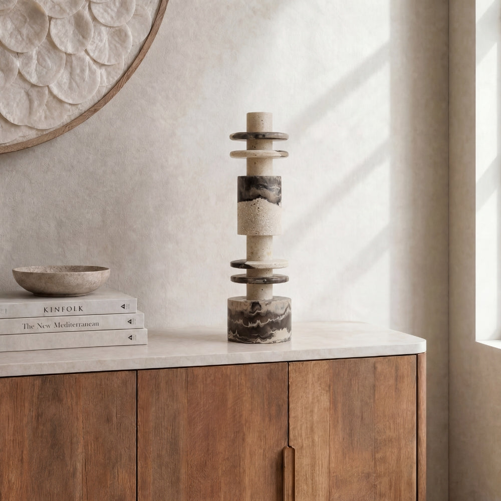 MUST Living Decorative Statue Alba Low Black Cream