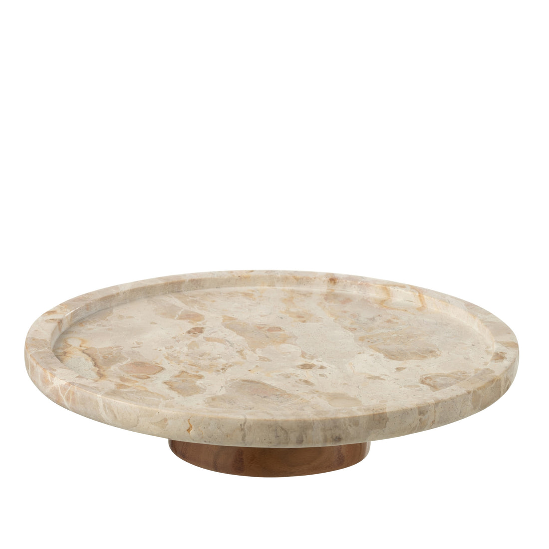 Rotating Round Marble Tray Beige/Natural J-Line