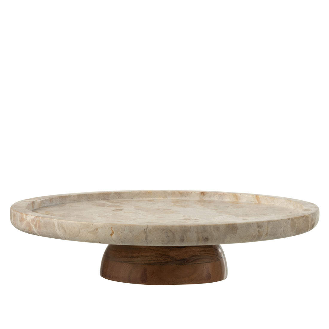Rotating Round Marble Tray Beige/Natural J-Line