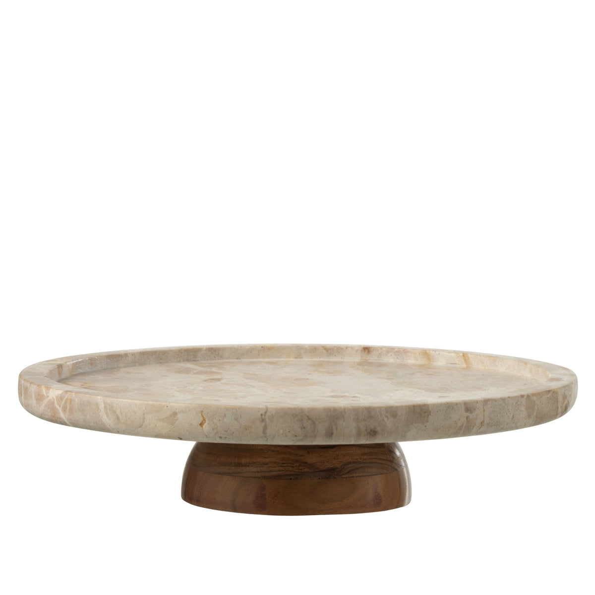 Rotating Round Marble Tray Beige/Natural J-Line