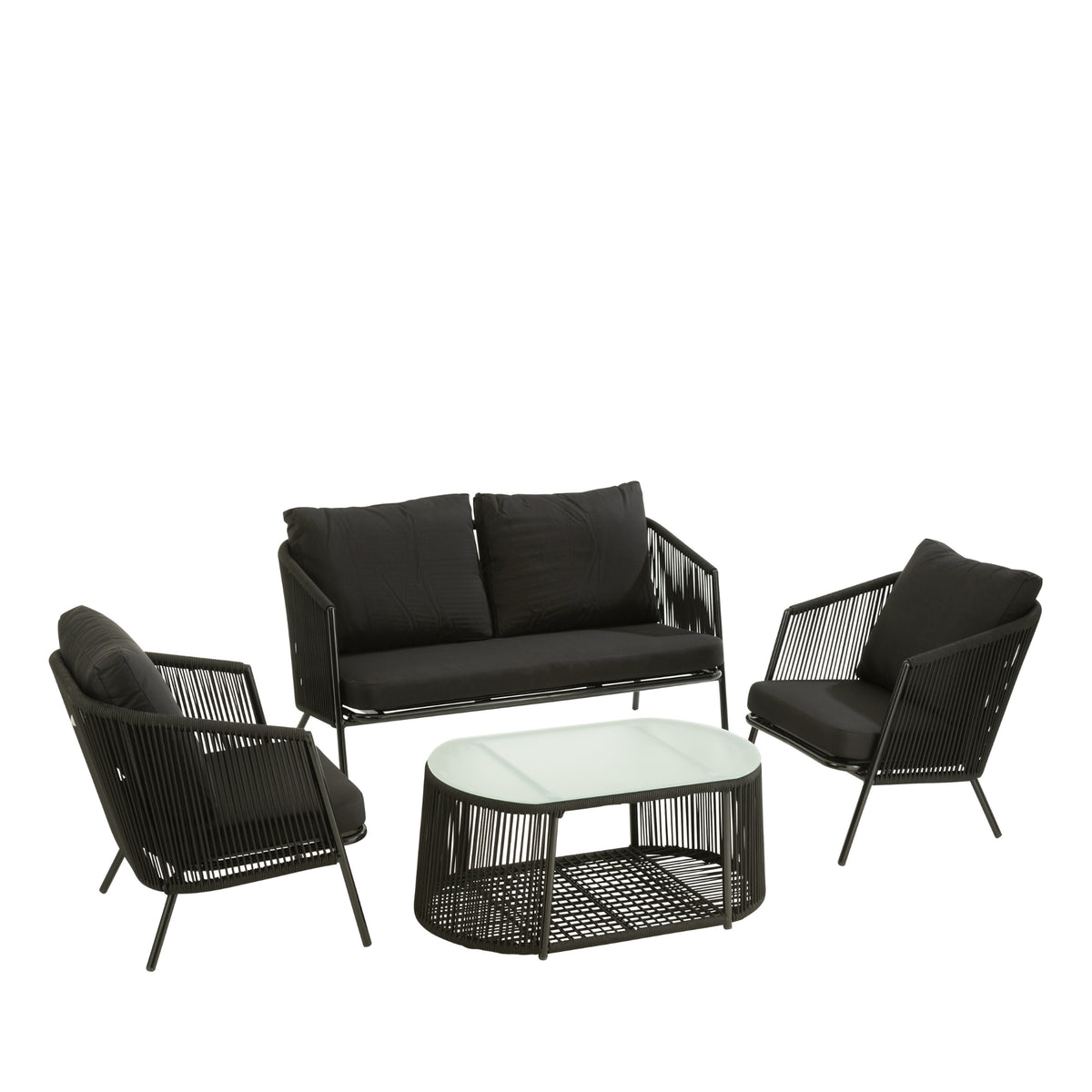 Luxury 4-piece Lounge Set Black Eli J-Line
