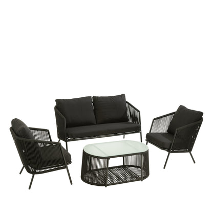 Luxury 4-piece Lounge Set Black Eli J-Line
