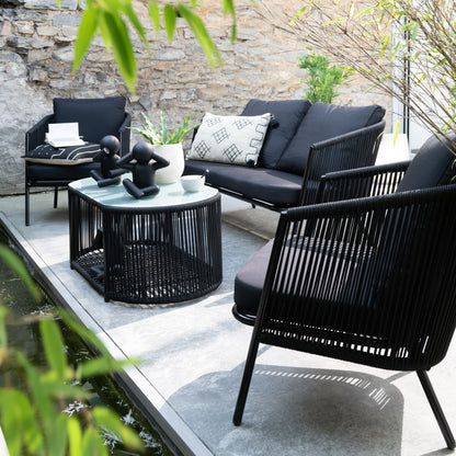 Luxury 4-piece Lounge Set Black Eli J-Line