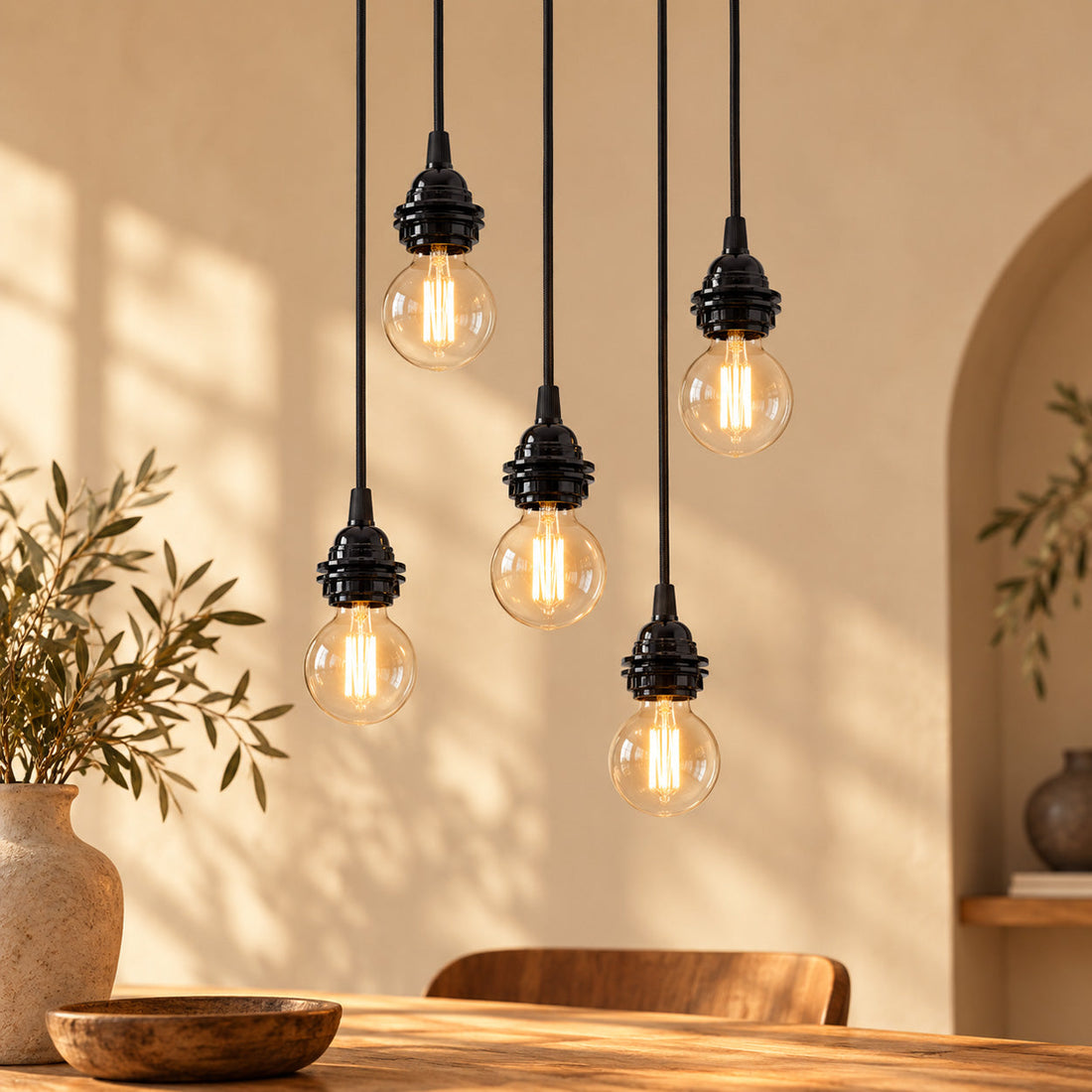 Ceiling light with 5 fittings Black Bazar Bizar