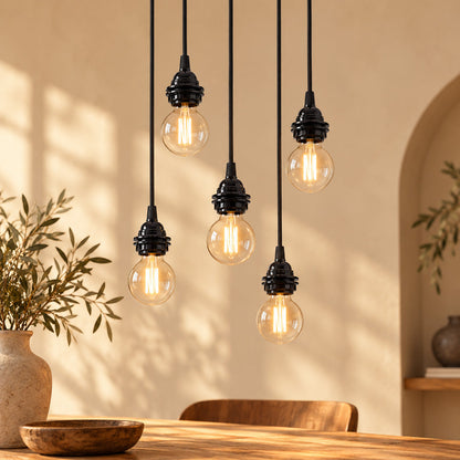 Ceiling light with 5 fittings Black Bazar Bizar