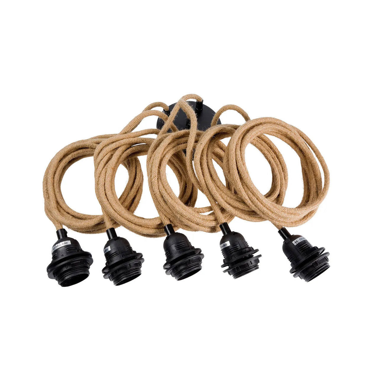 Ceiling light with 5 fittings Natural Black Bazar Bizar