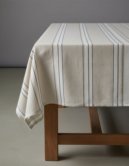 The Provence Tablecloth - Natural Black and White - 150x250
