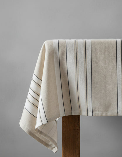 The Provence Tablecloth - Natural Black and White - 150x300