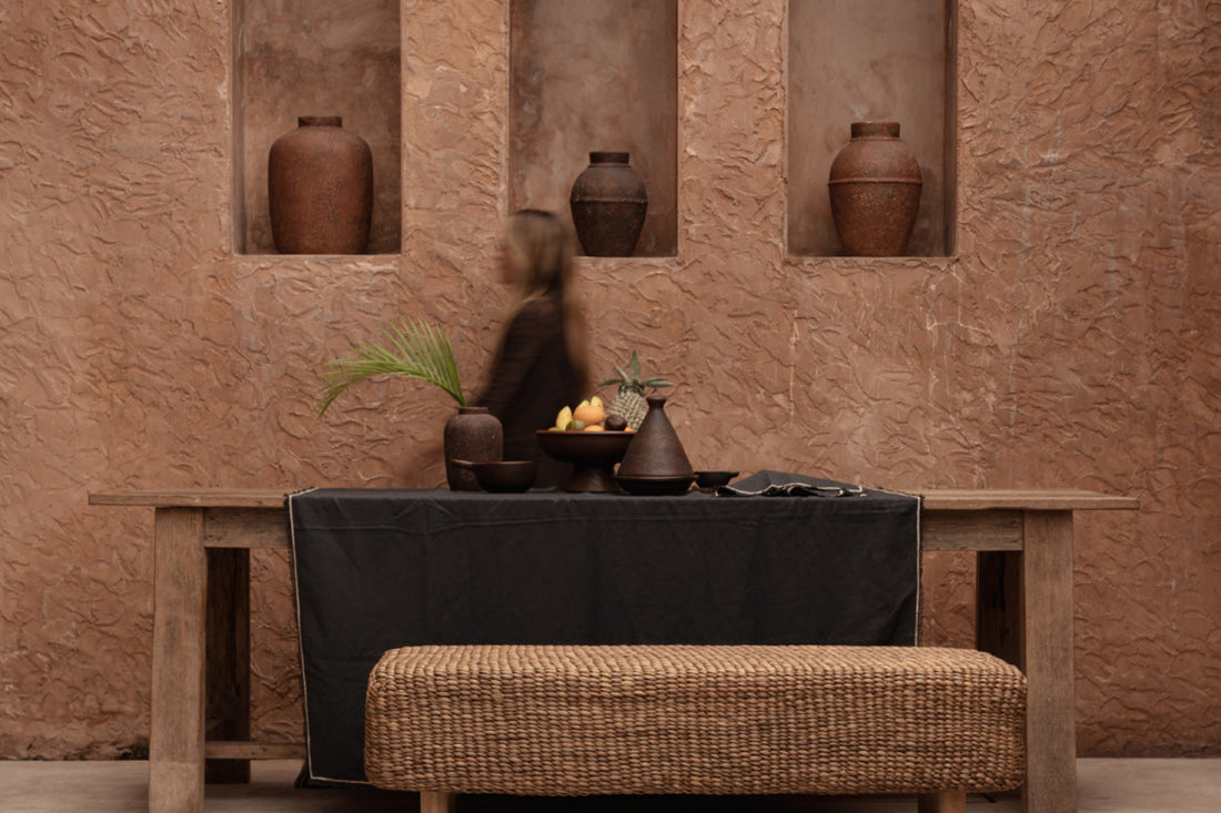 The Tuscany Tablecloth - Black Natural - 150x300 Bazar Bizar