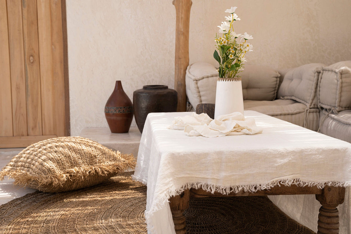 The Linen Tablecloth - White - 150x200 Bazar Bizar