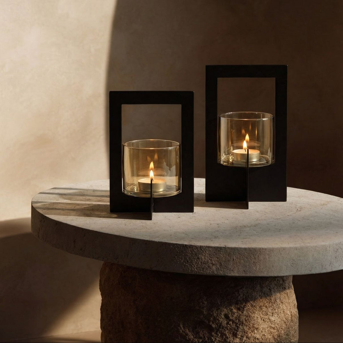 The Hurricane Framed Candlestick Black M Bazar Bizarre