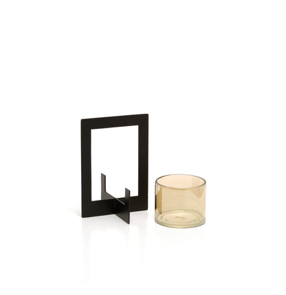 The Hurricane Framed Candlestick Black M Bazar Bizarre