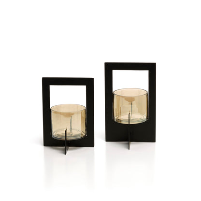 The Hurricane Framed Candlestick Black M Bazar Bizarre