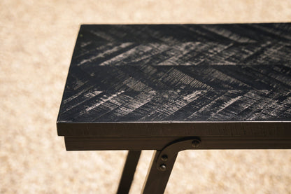 The Herringbone High Table - Black - 140