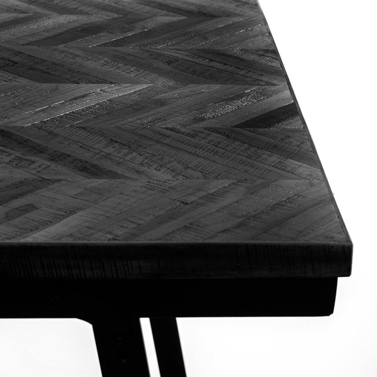 The Herringbone High Table - Black - 140