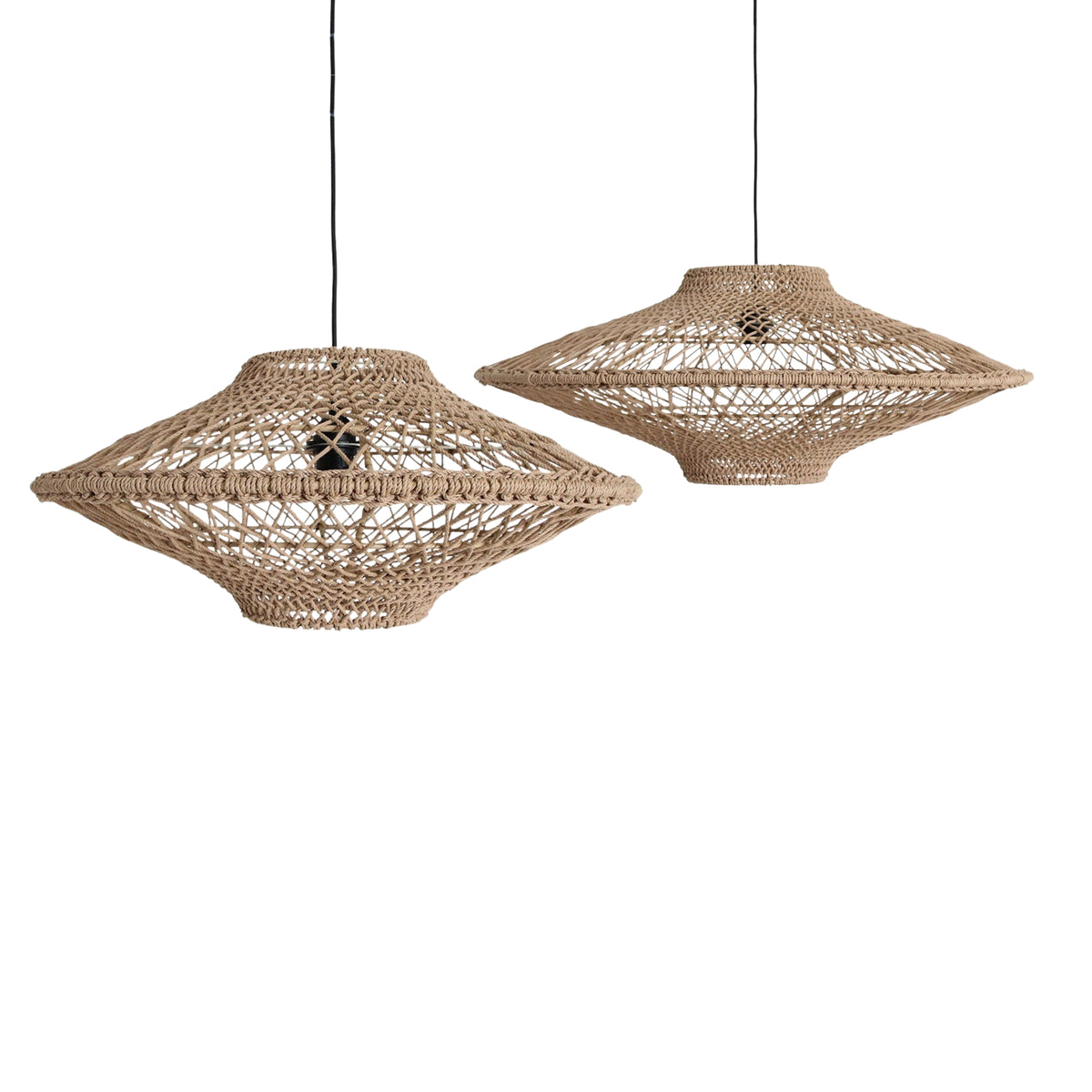 Raw Materials Corda Rope Pendant Light Natural Set of 2