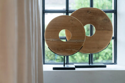 The Teak Disc on Stand Large Bazar Bizar