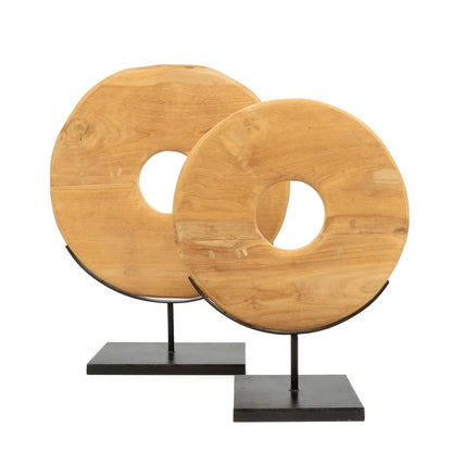 The Teak Disc on Stand Large Bazar Bizar
