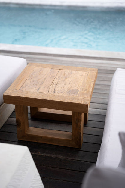 The Reclaimed Teak Side Table Natural Bazar Bizarre
