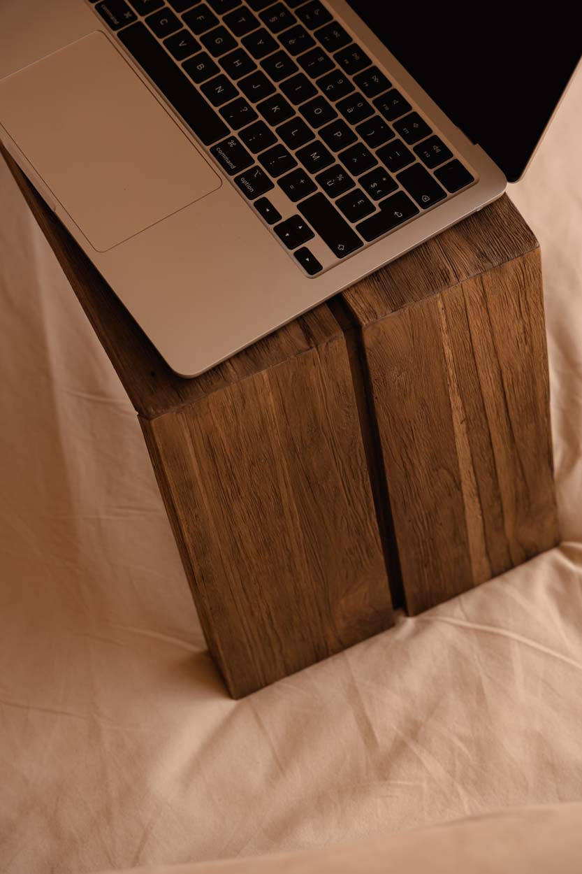 The Ashley Cocoon Laptop Table Natural Bazar Bizarre
