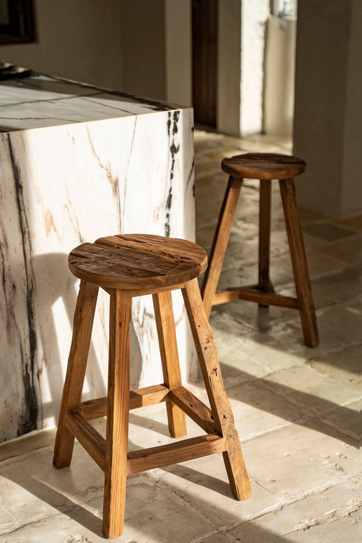 The Shibori Bar Stool Natural Bazar Bizar