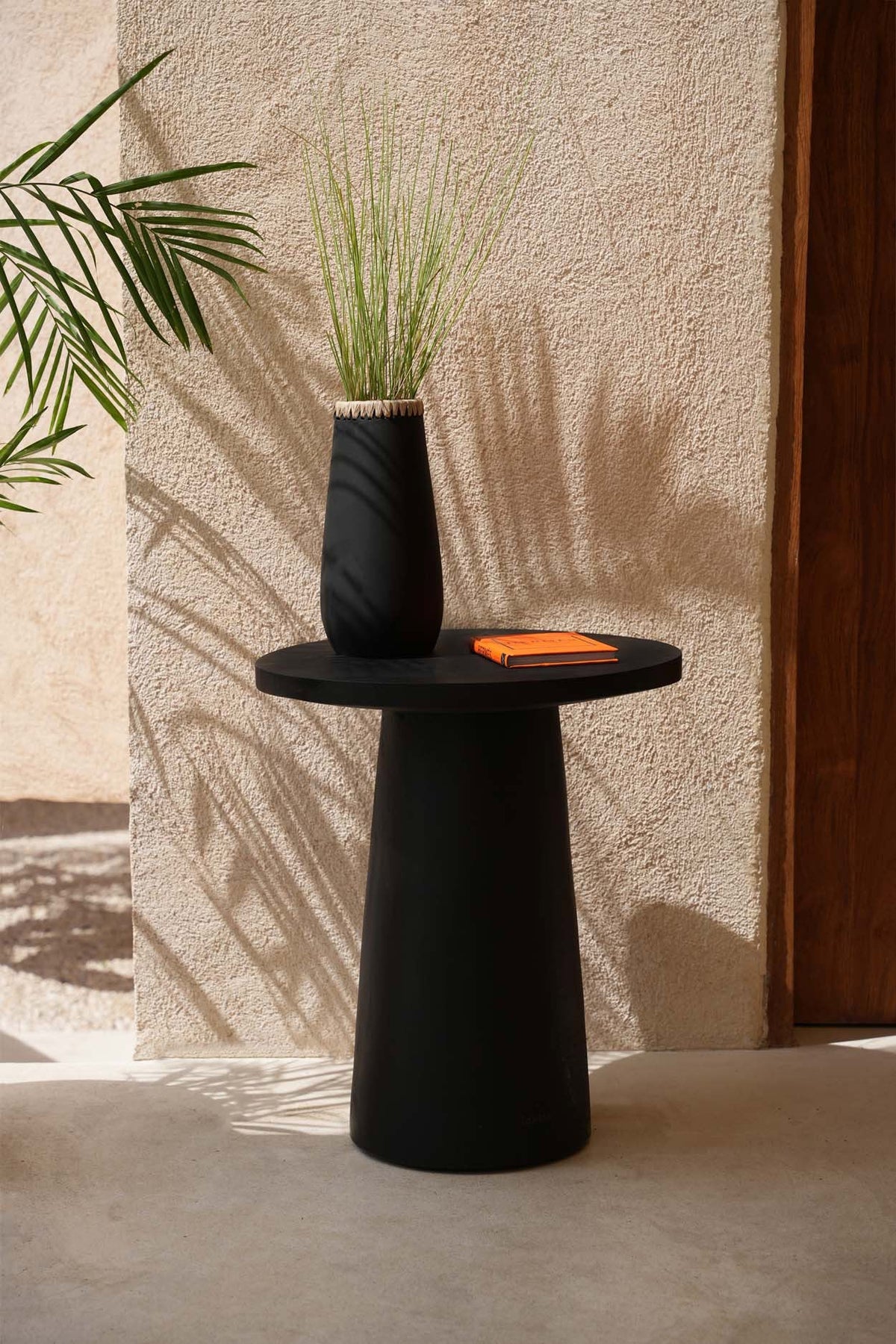 The Timber Conic Side Table Black 50 Bazar Bizar