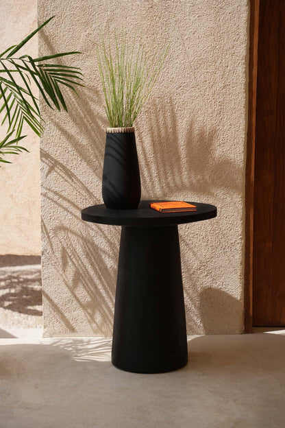 The Timber Conic Side Table Black 50 Bazar Bizar