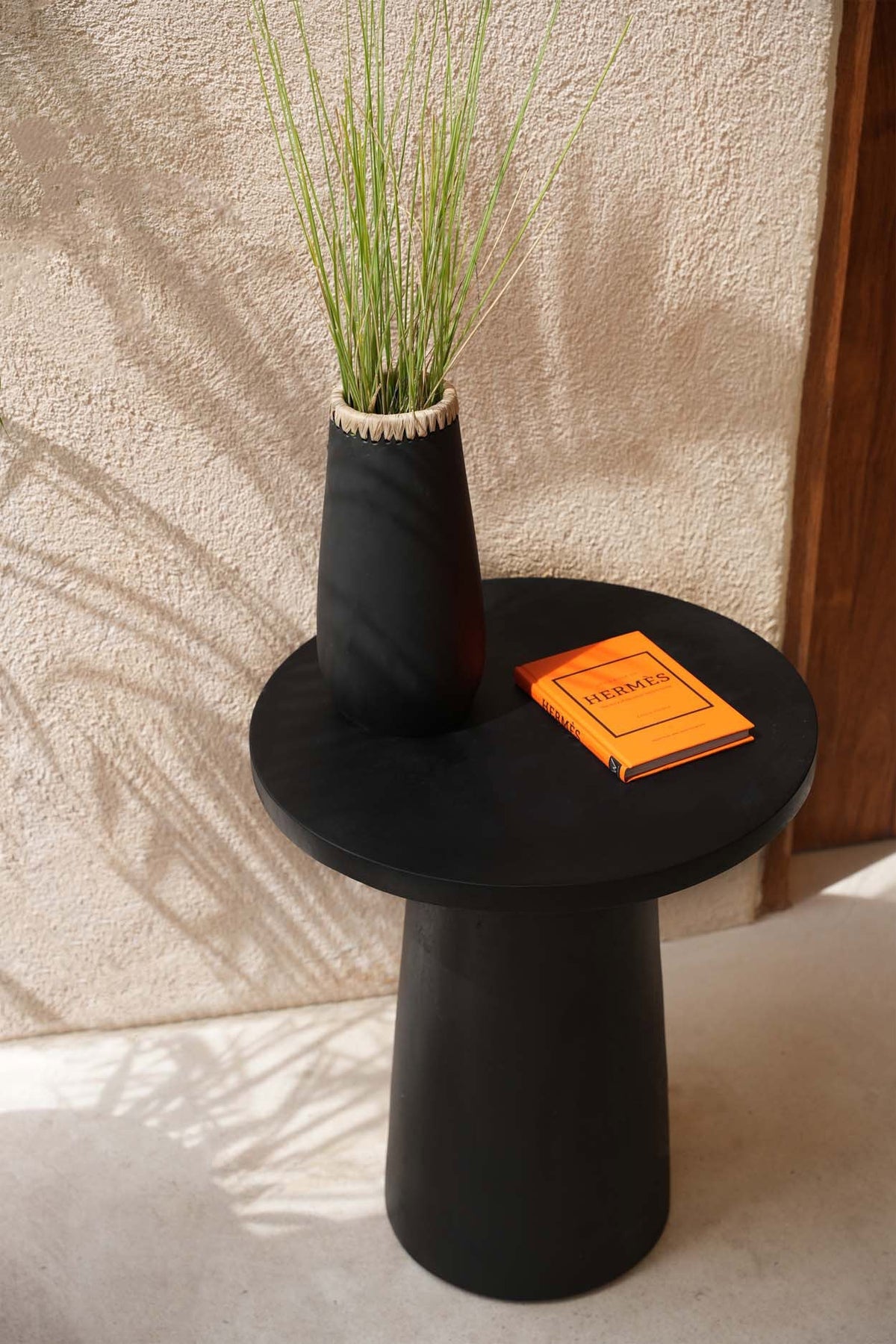 The Timber Conic Side Table Black 50 Bazar Bizar