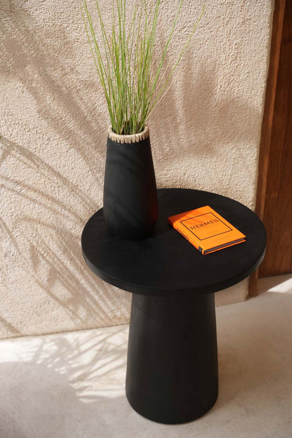 The Timber Conic Side Table Black 50 Bazar Bizar