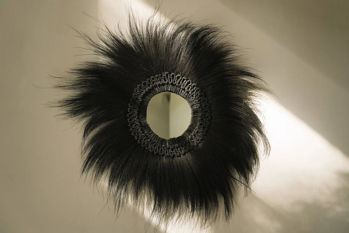 The Simba Mirror - Black - L 100x100cm